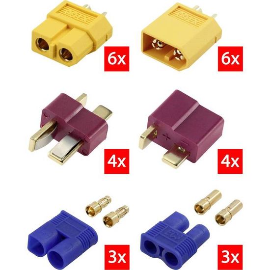 Adaptateur Câble XT60 Mâle Vers Connecteur Doré (banane) Mâle - Pour Batterie Lipo RC - 60A