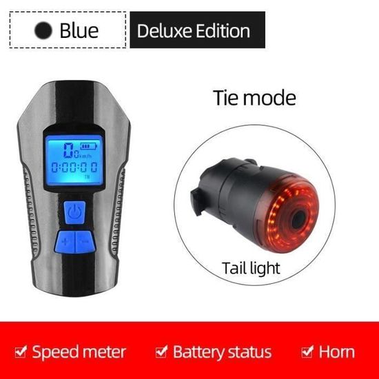 Feu Arrière LED USB Pour Vélo - Étanche IPX6 - 100 Lumens - Support De Selle Inclus - Multicolore Iridescent - 10