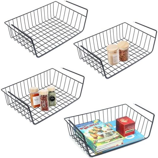 WEERSTONE Lot de 4 paniers de rangement amovibles en fil métallique à