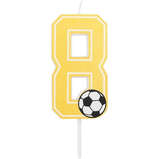 Décorations De Gâteau En Forme De Chiffre Et De Football - Bougies De Gâteau Sur Le Thème Du Sport - Bougies D'anniversaire Avec Bougies Pour Enfants, Anniversaire De Mariage