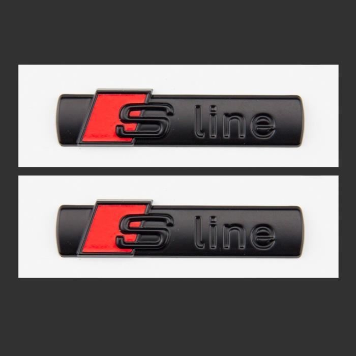 2 x Audi SLine Emblème autocollant noir Sline badge Logo