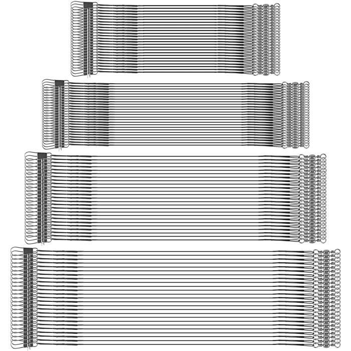 AIPAIDE Lot de 100 Bas de Ligne en acier inoxydable avec émerillons et boutons-pression,15-20-25-30cm