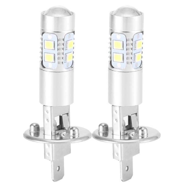 Ampoules de phare, 2x H1 6000K super blanc 100W Kit d'ampoules de phare à LED Feux de croisement