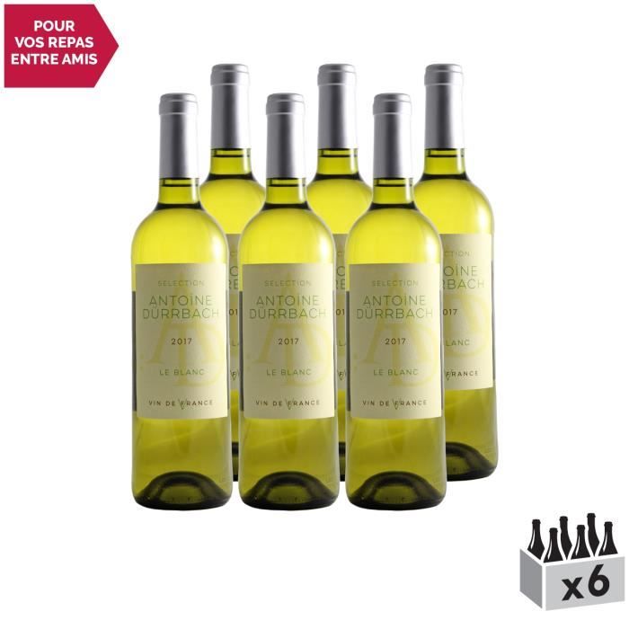 Selection Antoine Dürrbach Blanc 2017 - Lot de 6x75cl - Dauvergne - Ranvier - Appellation VDF Vin de France - Origine Vallée du