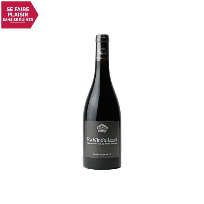 Côtes du Rhône No Wine's Land Rouge 2018 - 75cl - Domaine du Coulet - Vin AOC Rouge de la Vallée du Rhône - Cépage Syrah
