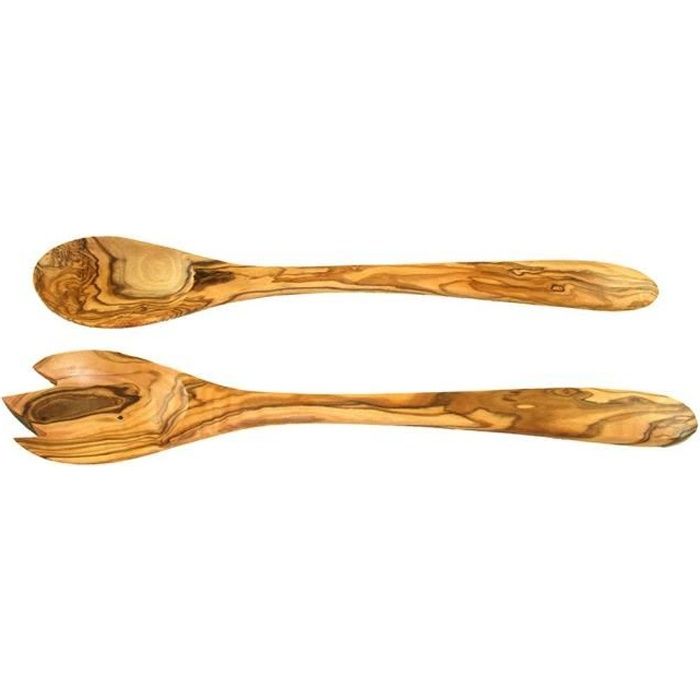 Couverts à salade en bois d'olivier - 36 cm - COUVERTS DE SERVICE - SERVICE DE TABLE