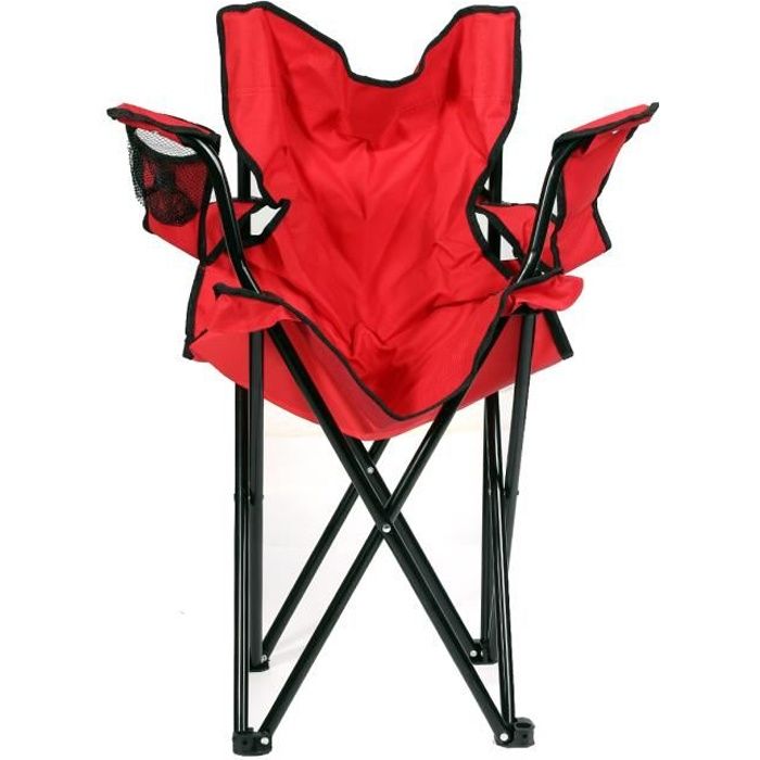 WISS Chaise Pliable Multifonction Camping-pêche-Jardin-Reposer Housse Siège Oxford PVC Revêtement étanche à l'eau rouge