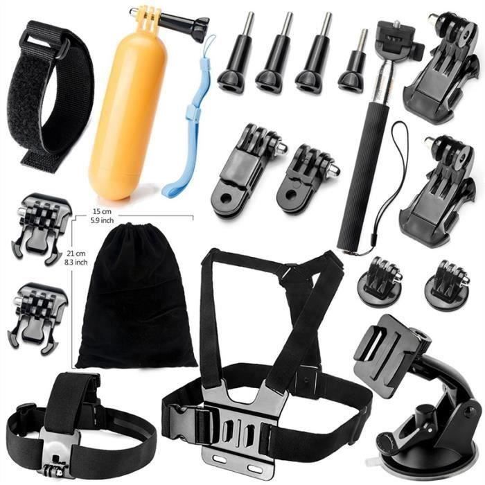 QX 19En1 Accessoires Kit pour Caméras Gopro Hero 4- 3+-3-2-1-Sj4000-Sj5000-Sj6000 - QXCYD821B4351