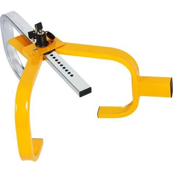 Bc-elec - IP-600 Antivol bloque roue, Antivol sabot de roue 13-17'' en acier et avec deux clés