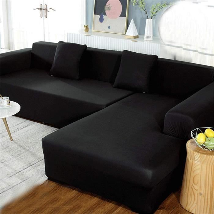 Housse De Canapé Simple en Polyester De Couleur Unie, Housse De Cha Longue Universelle en L Quatre Saisons Tout Compris279