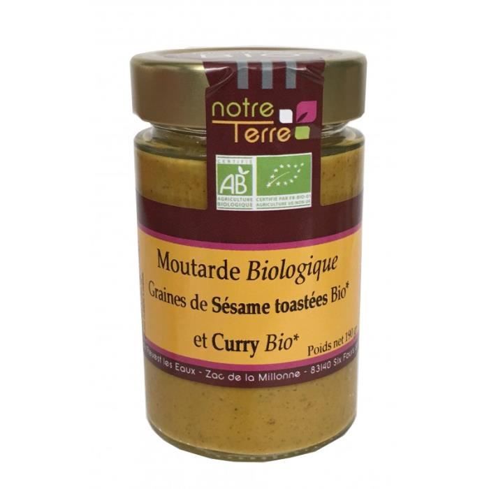 Moutarde curry et graines de sésame Bio 180g