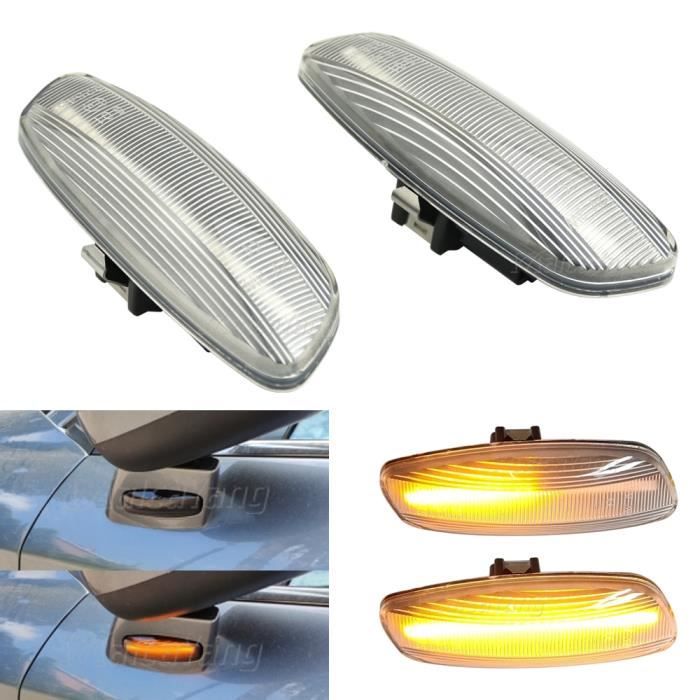 Rétroviseurs,Feu de position latéral à LED dynamique, pour citroën C4 Picasso C3 C5 DS3 DS4 Peugeot 207 308 - Type Dynamic Crystal