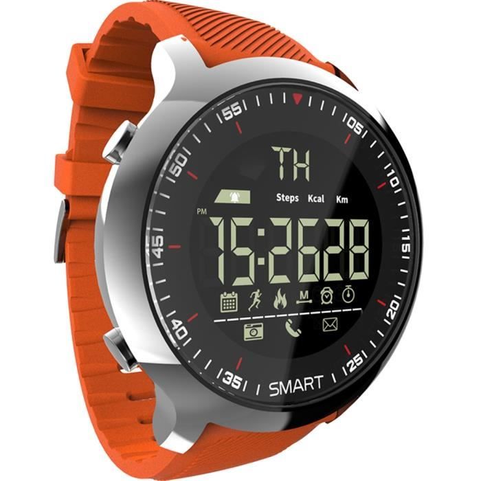 Montre connectée,Lokmat MK18 montre intelligente Sport LCD étanche podomètres Message rappel BT natation hommes - Type Orange