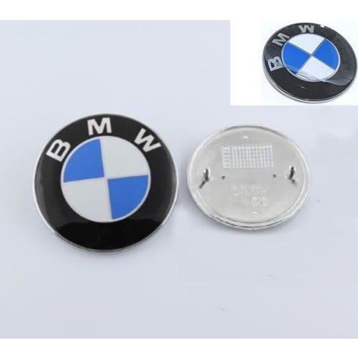 2 logos badges emblème BMW 82mm capot / 74 mm coffre