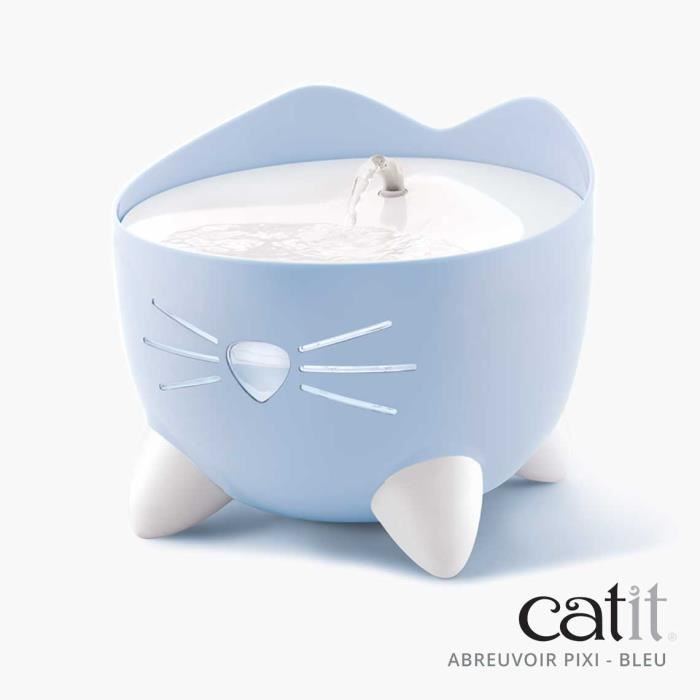 CAT IT Fontaine à eau automatique pour chat - 2,5 L - Bleu