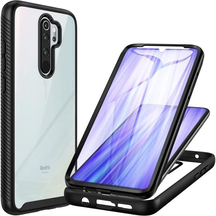 Coque Xiaomi Redmi Note 8 Pro (Pas Note 8) Antichoc Housse avec Protection écran, 360° Protection Case Robuste Double