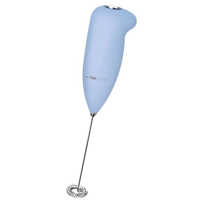Clatronic MS 3089 Mousseur à lait à piles en acier inoxydable Bleu