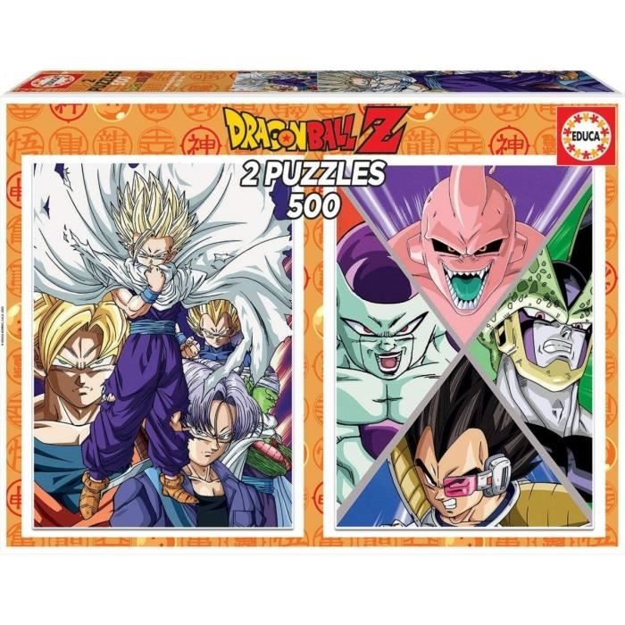 Coffret de 2 Puzzles Adulte Dragon Ball Z : Trunks Boo Son Goku Cell - 500 Pieces - Collection Super Heros