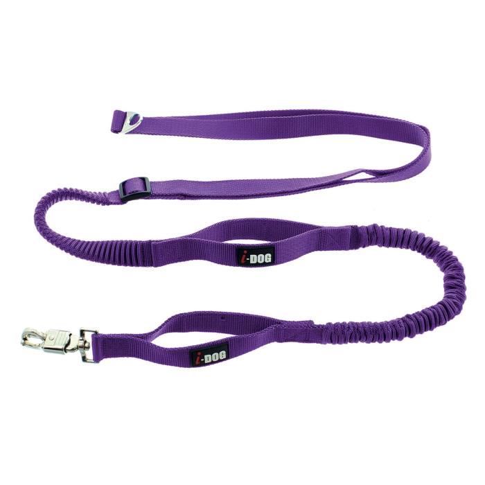 I DOG Laisse de traction Canicross - Violet et gris - Pour chien