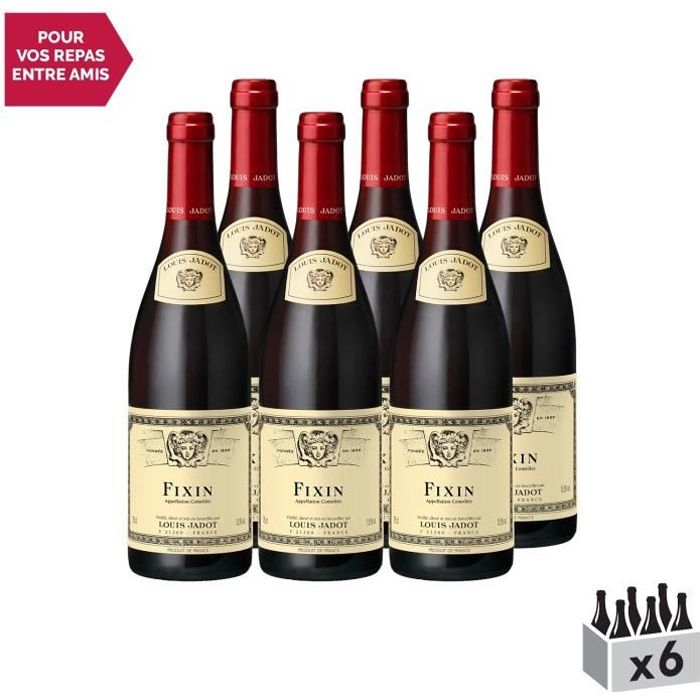 Fixin Rouge 2015 - Lot de 6x75cl - Louis Jadot - Vin AOC Rouge de Bourgogne - Cépage Pinot Noir