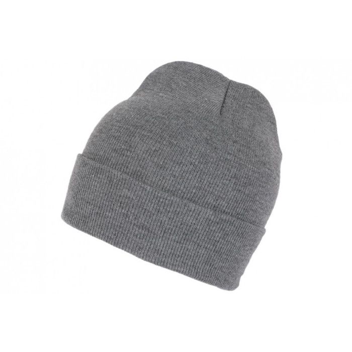Bonnet Gris Clair Tendance et Confort en Laine avec Revers Eric - Taille unique - Gris