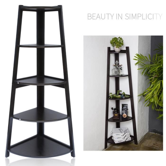 Etagère d'angle 5 niveaux - NOIR