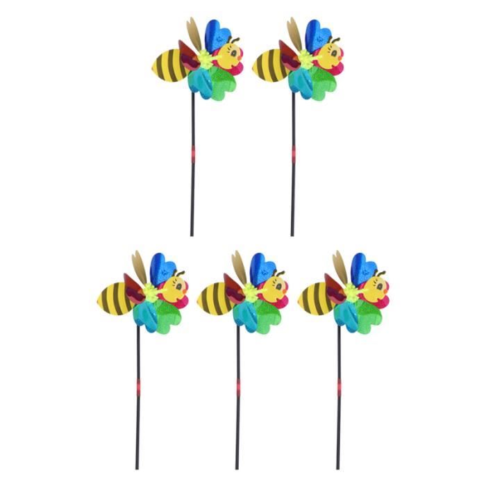 5pcs Creative Coloré Windmill Moulin Jolie Pin roue Spinner moulin a vent - girouette - eolienne jeux de recre - jeux d'exterieur