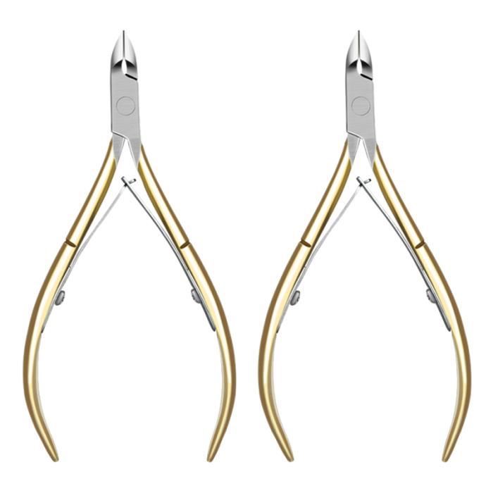 Tondeuse à cuticules de dissolvant professionnel de 2 pièces de pinces à pour la maison de salon COUPE-ONGLES - PINCE A ONGLES
