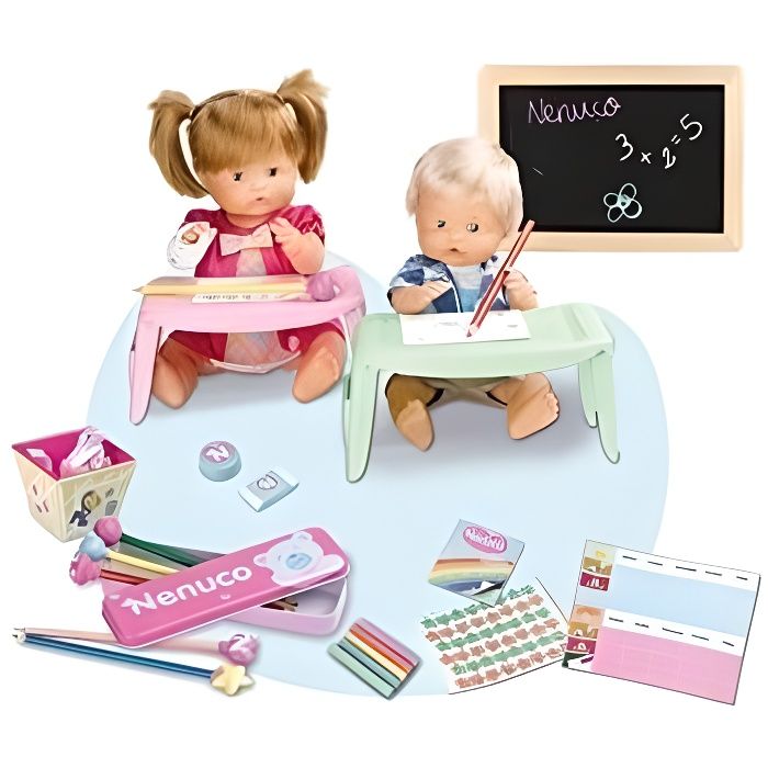 Nenuco Frère Et Sœur A L'Ecole - Poupon 42 et 35 cm