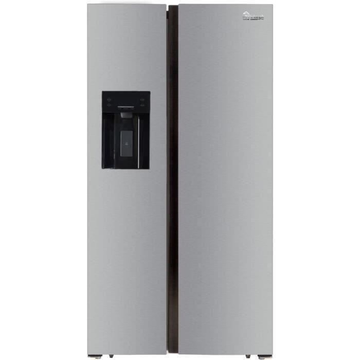 TRIOMPH TSN552NFS - Réfrigérateur Américain - 552 L (383 + 169) - Froid ventilé - L 91.1 x H 178 cm - Silver
