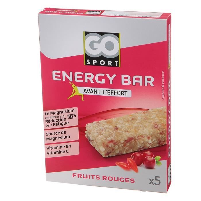 GO SPORT Barre de ceréales fruits rouge - 5x20g