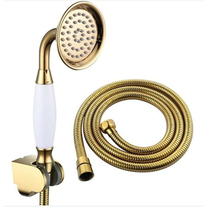 7 Ensemble de douche de style américain pour salle de bain avec douche fixe, douche à main, diverteur à deux voies, support sans perçage, tuyau - Chine Pièces automobiles, matériel sanitaire