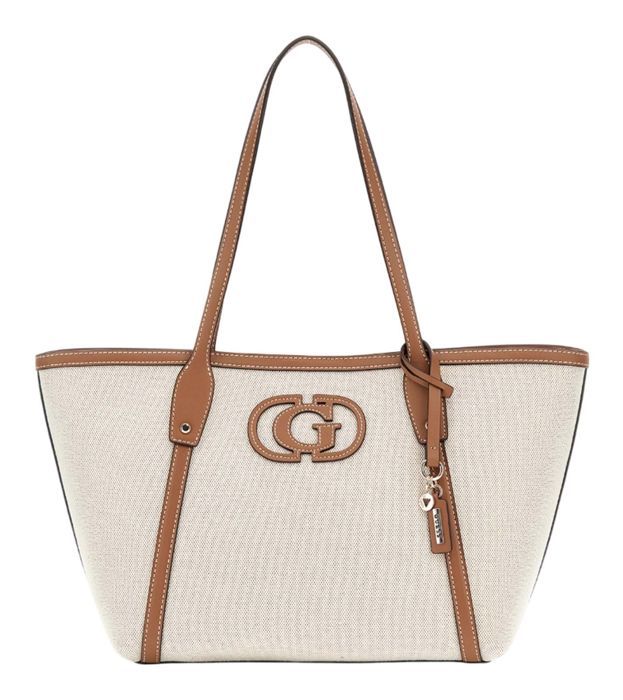 Sac à épaule GUESS Sebina Bucket - Couleur Natural/Orange - Tissu Mélangé Coton/polyester - Neuf Avec étiquettes