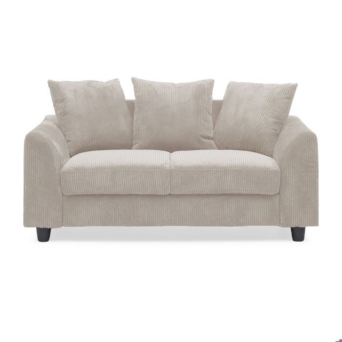 MENZZO Canapé contemporain 2 places Mozart Velours côtelé Beige -L152 x P88 x H80 cm MENZZO Canapé contemporain 2 places Mozart Velours côtelé Beige -L152 x P88 x H80 cm