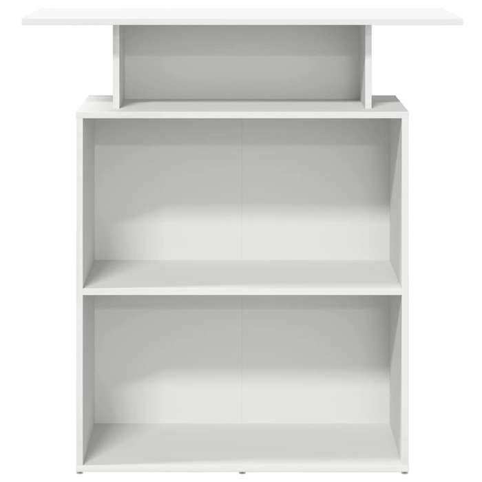 Bureau de réception BURKE Blanc Table à écrire - 1 PERSONNE - Blanc 100x40x104 cm - Bois dingénierie BB722