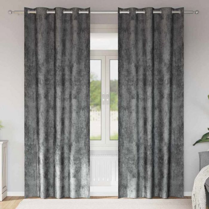 Rideaux occultants en velours VIDAXL 2 pcs Gris 260 x 140 cm