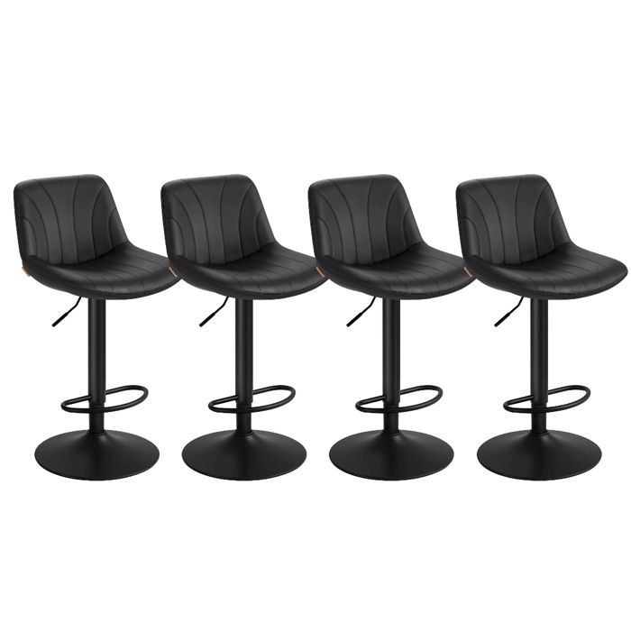 Tabouret de Bar Réglables Tabourets avec Dossier Rotation 360° PU pour Cuisine Salle à Manger Lot de 4 Noir Tabouret de Bar Réglables Tabourets avec Dossier Rotation 360° PU pour Cuisine Salle à Manger Lot de 4 Noir