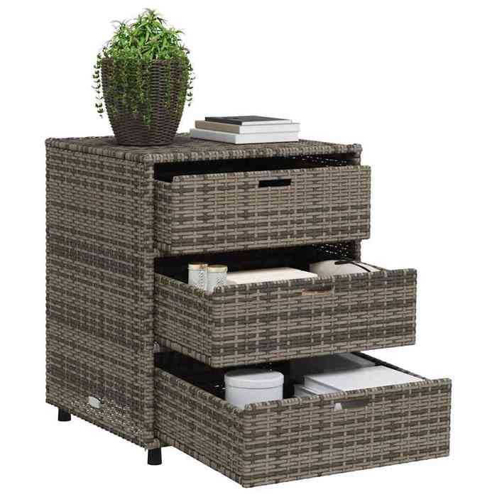 (NEW 2026)Colonne DExtérieur CLOUDGris Armoire de rangement de jardin - FAFA-TOP - Meuble de jardin - gris 55x59x69 cm résine tre