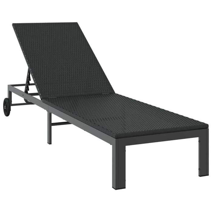 Transat/Lit-canapé dextérieur - CLARENCE® - Bain de Soleil simple - 1-personne Noir 206 x 62.5 x 74cm polyrotin 14705