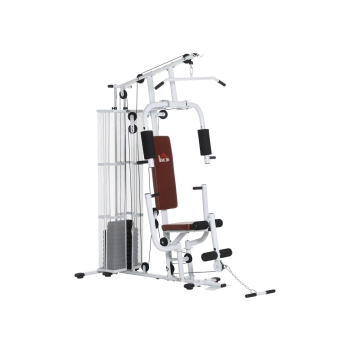 Multifunction Home Gym Weight Training Workout Station Fitness Strength Machine White