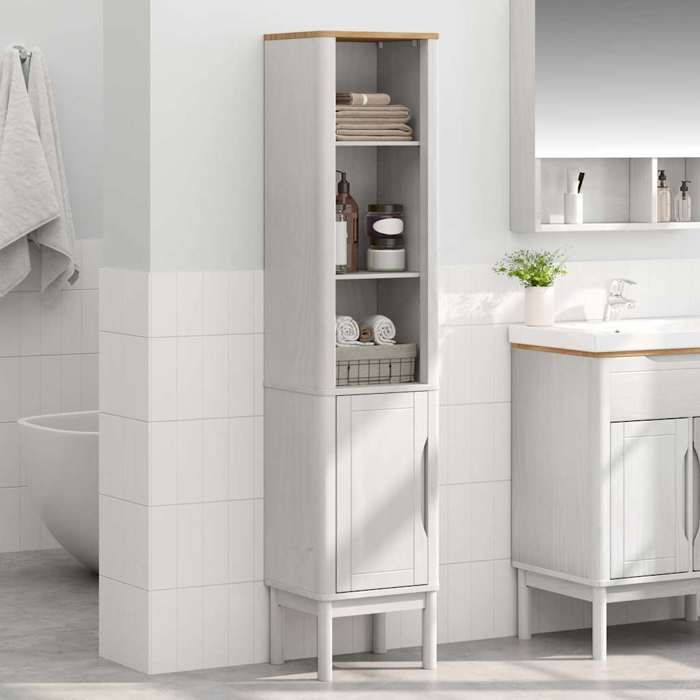 SALALIS - Meuble de salle de bain haut FLORO Blanc 35 x 30 x 160 cm