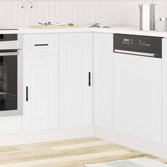 BUFFET dangle de cuisine - Vaisselier/Armoire rangement - Porto blanc bois dingénierie 75.5x75.5x81.5 cm L574