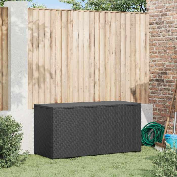 Noir Banc de rangement - SWEETY Coffre rangement de jardin - Pour balcon - noir 120x50x60cm résine tressée CL18652332496