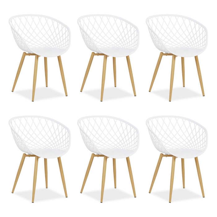 Chaise de jardin avec accoudoirs Blanc Lot de 6 Fauteuils de jardin Plastique Chaises exterieur Chaises interieur Chaise de terrasse Chaise de jardin avec accoudoirs Blanc Lot de 6 Fauteuils de jardin Plastique Chaises exterieur Chaises interieur Chaise de terrasse