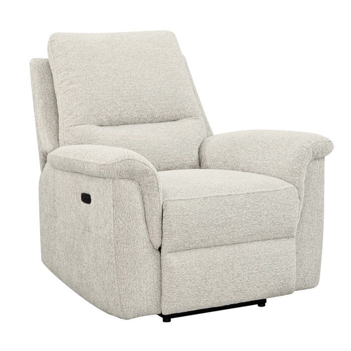 Fauteuil relax électrique en tissu doux beige – LEONIE Meubletmoi Fauteuil relax électrique en tissu doux beige – LEONIE Meubletmoi