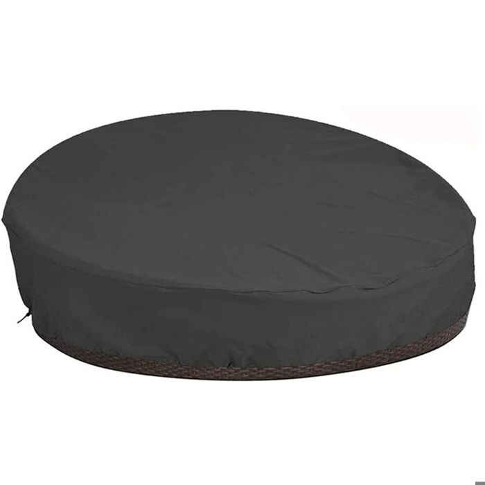 Housse de Protection Canapé-lit Rond Jardin Imperméable Couverture de Lit de Jardin Rond Salon Exterieur Oxford 210D Anti-UV et