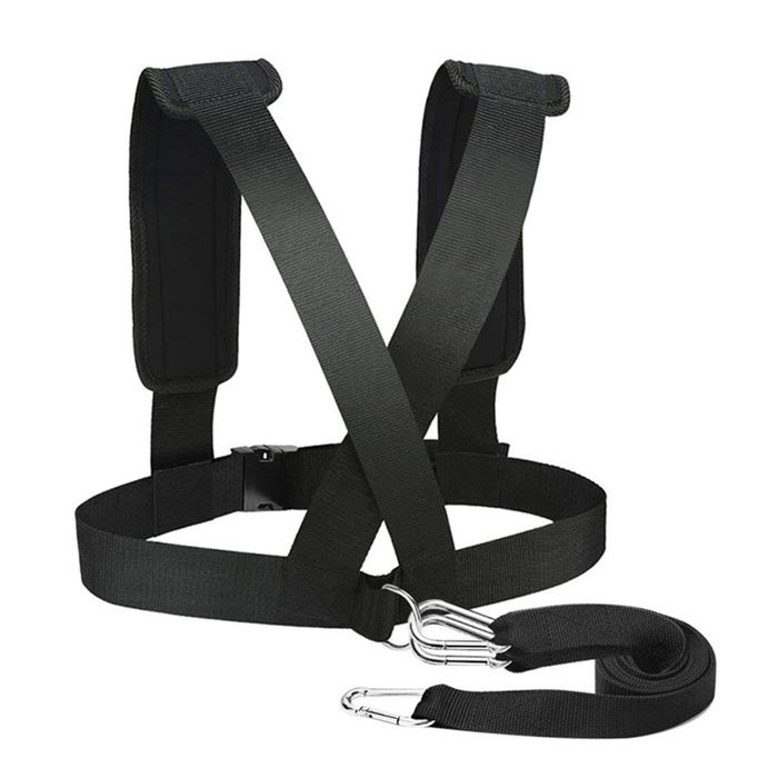 1 Harnais de traction sangle épaule rembourrée ceinture ajustable nylon résistance vitesse agilité sport football .