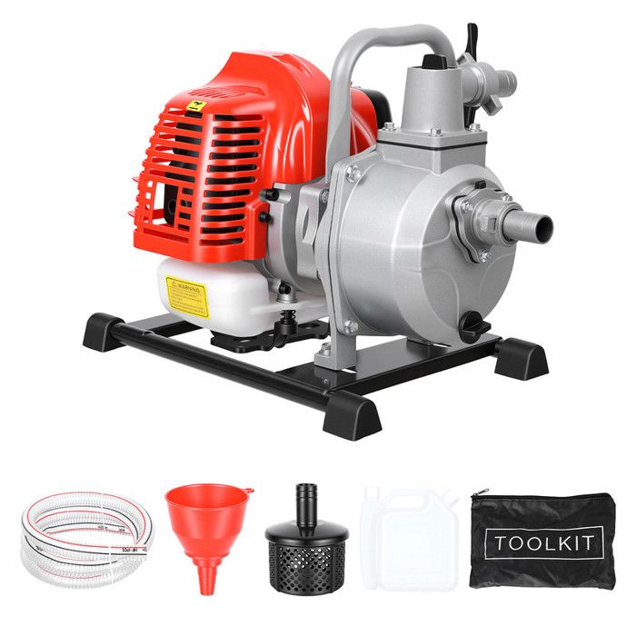 Pompe à eau à essence 42.5CC1.25 kWHauteur de refoulement 30mIrrigation agricoleTransfert deauKit doutils inclusPortable