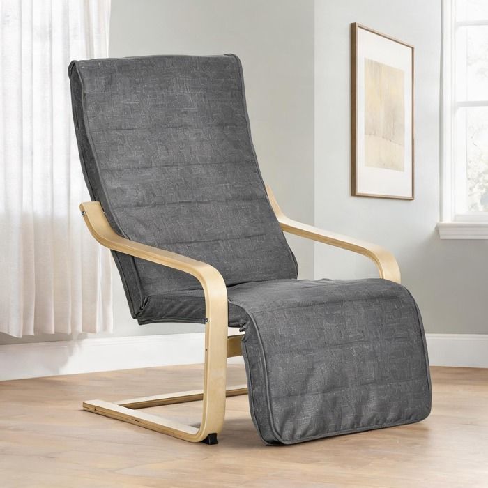 Chaise en Bois massif de bouleau Gris 94 x 66.5 x 100 cm