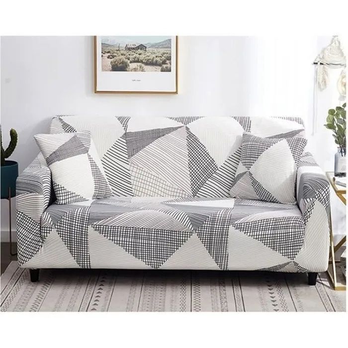 Housse Canapé Universelle 190x230cm Extensible 1 à 4 Places avec Accoudoirs Gris Housse Canapé Universelle 190x230cm Extensible 1 à 4 Places avec Accoudoirs Gris